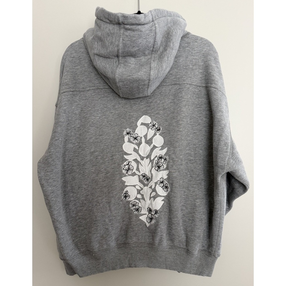 Free‎ People FP Movement Final Call Logo Embroidered Hoodie Heather Grey Small